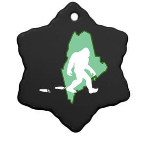 Maine Bigfoot Hunter State Great Gift Ceramic Star Ornament