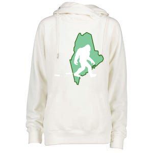 Maine Bigfoot Hunter State Great Gift Womens Funnel Neck Pullover Hood