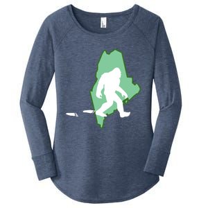 Maine Bigfoot Hunter State Great Gift Women's Perfect Tri Tunic Long Sleeve Shirt