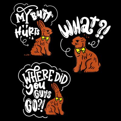 My Butt Hurts What Funny Easter Chocolate Bunny Meme Joke T-Shirt