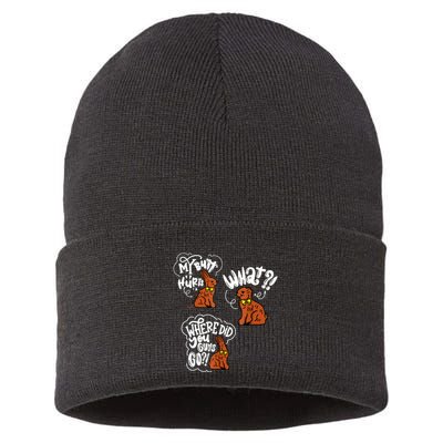 My Butt Hurts What Funny Easter Chocolate Bunny Meme Joke Sustainable Knit Beanie