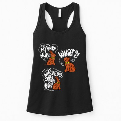 My Butt Hurts What Funny Easter Chocolate Bunny Meme Joke Womens Tank Top
