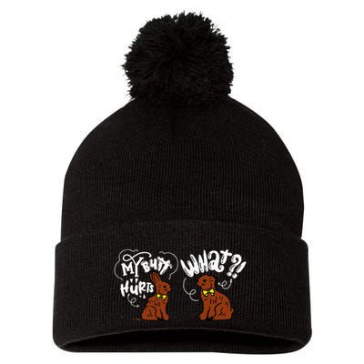 My Butt Hurts What Funny Easter Chocolate Bunny Meme Joke Pom Pom 12in Knit Beanie