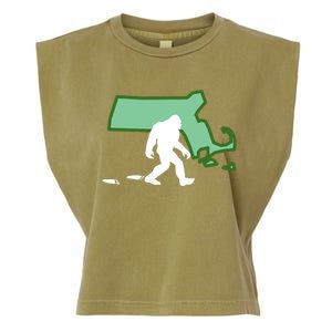 Massachusetts Bigfoot Hunter State Cool Gift Garment-Dyed Women's Muscle Tee