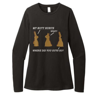 My Butt Hurts Chocolate Bunny Easter Day Funny Womens CVC Long Sleeve Shirt