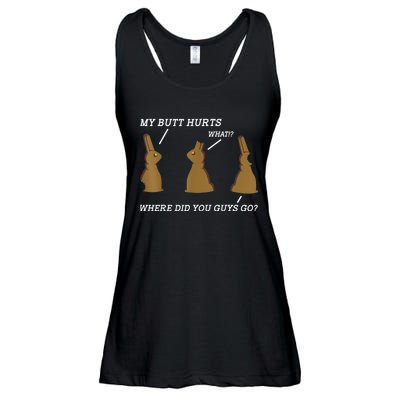 My Butt Hurts Chocolate Bunny Easter Day Funny Ladies Essential Flowy Tank