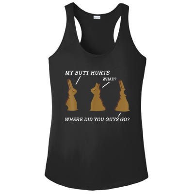 My Butt Hurts Chocolate Bunny Easter Day Funny Ladies PosiCharge Competitor Racerback Tank