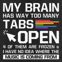 My Brain Has Way Too Many Tabs Open Software Developer Nerd 7 Panel Mesh Trucker Snapback Hat