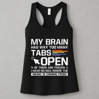 My Brain Has Way Too Many Tabs Open Software Developer Nerd Women's Racerback Tank