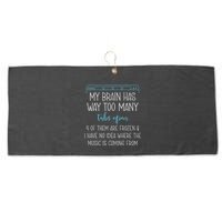 My Brain Has Way Too Many Tabs Open 4 Of Them Are Frozen Large Microfiber Waffle Golf Towel