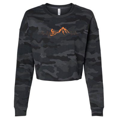 Mountain Bike Heartbeat Cute Bike Heartbeat Cropped Pullover Crew