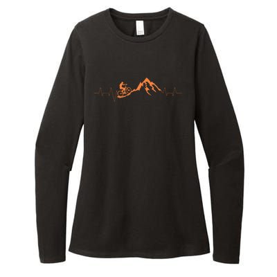 Mountain Bike Heartbeat Cute Bike Heartbeat Womens CVC Long Sleeve Shirt