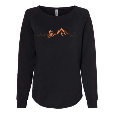 Mountain Bike Heartbeat Cute Bike Heartbeat Womens California Wash Sweatshirt