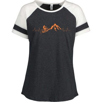 Mountain Bike Heartbeat Cute Bike Heartbeat Enza Ladies Jersey Colorblock Tee