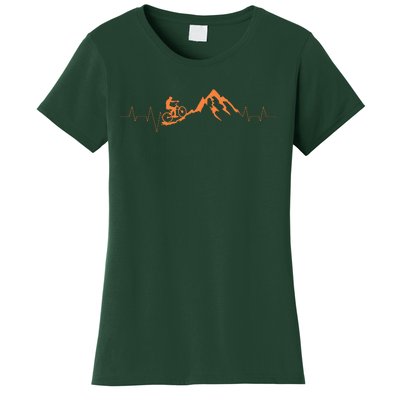 Mountain Bike Heartbeat Cute Bike Heartbeat Women's T-Shirt