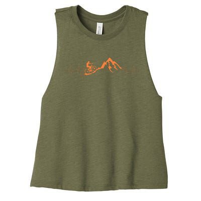 Mountain Bike Heartbeat Cute Bike Heartbeat Women's Racerback Cropped Tank