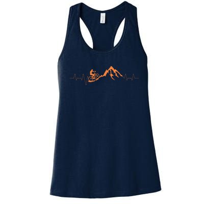 Mountain Bike Heartbeat Cute Bike Heartbeat Women's Racerback Tank