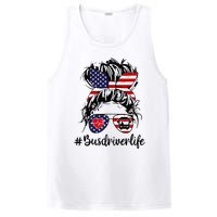 Messy Buns Hair Bus Driver Life American Flag For Women PosiCharge Competitor Tank