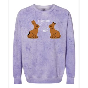 My Butt Hurts Chocolate Easter Bunny Funny Colorblast Crewneck Sweatshirt