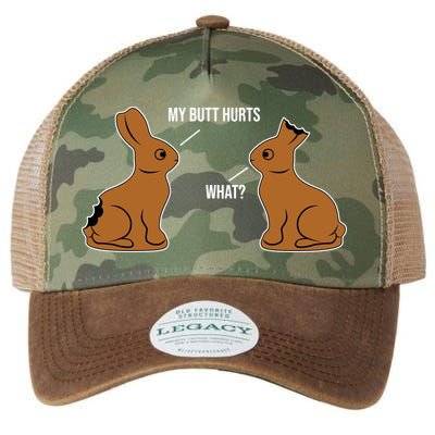 My Butt Hurts Chocolate Easter Bunny Funny Legacy Tie Dye Trucker Hat