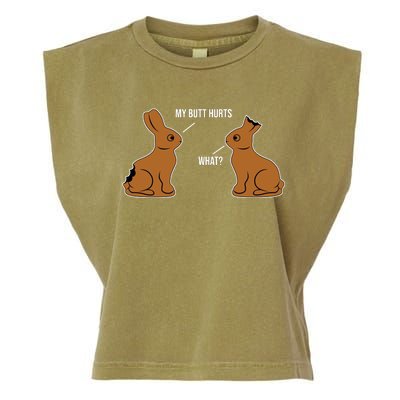 My Butt Hurts Chocolate Easter Bunny Funny Garment-Dyed Women's Muscle Tee