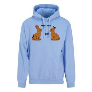 My Butt Hurts Chocolate Easter Bunny Funny Unisex Surf Hoodie