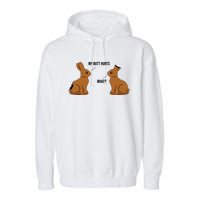 My Butt Hurts Chocolate Easter Bunny Funny Garment-Dyed Fleece Hoodie