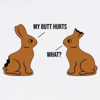My Butt Hurts Chocolate Easter Bunny Funny Garment-Dyed Fleece Hoodie