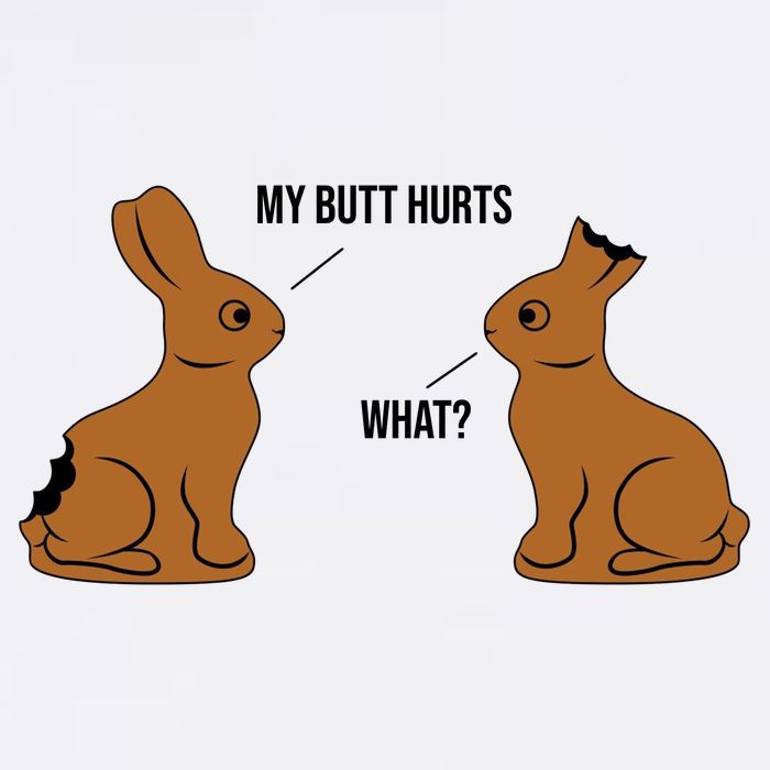 My Butt Hurts Chocolate Easter Bunny Funny Garment-Dyed Fleece Hoodie