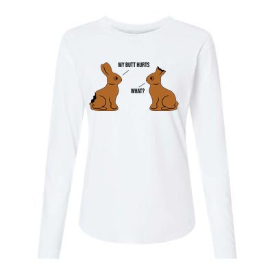 My Butt Hurts Chocolate Easter Bunny Funny Womens Cotton Relaxed Long Sleeve T-Shirt