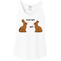 My Butt Hurts Chocolate Easter Bunny Funny Ladies Essential Tank