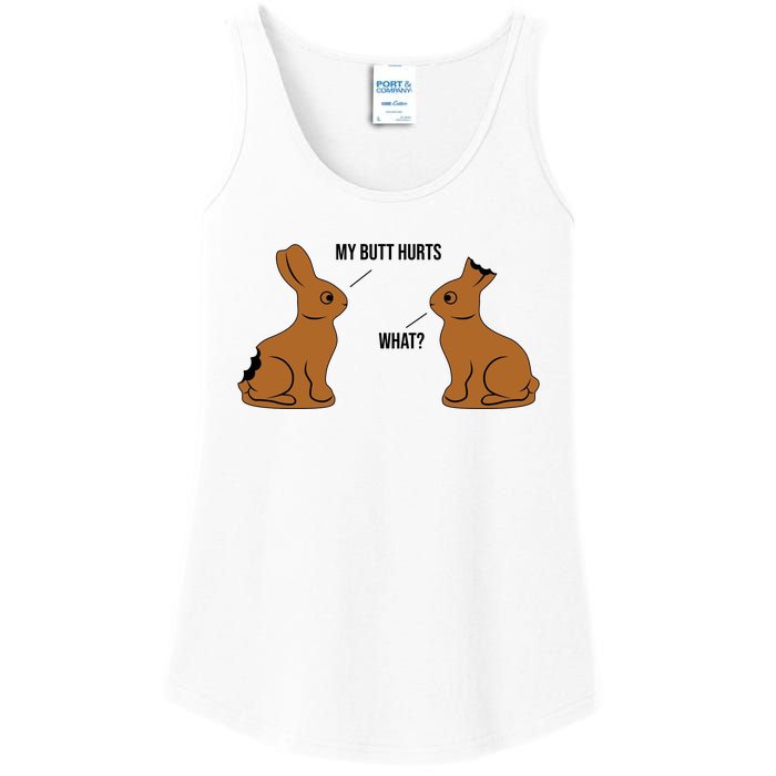 My Butt Hurts Chocolate Easter Bunny Funny Ladies Essential Tank