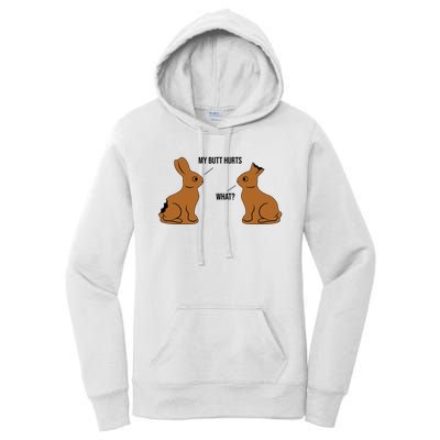 My Butt Hurts Chocolate Easter Bunny Funny Women's Pullover Hoodie