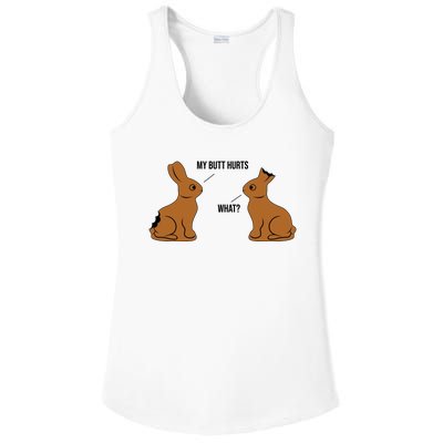 My Butt Hurts Chocolate Easter Bunny Funny Ladies PosiCharge Competitor Racerback Tank