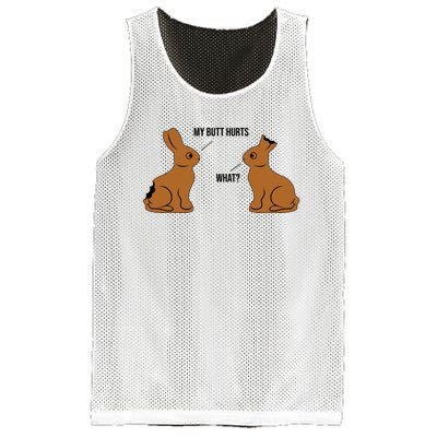 My Butt Hurts Chocolate Easter Bunny Funny Mesh Reversible Basketball Jersey Tank