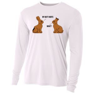 My Butt Hurts Chocolate Easter Bunny Funny Cooling Performance Long Sleeve Crew