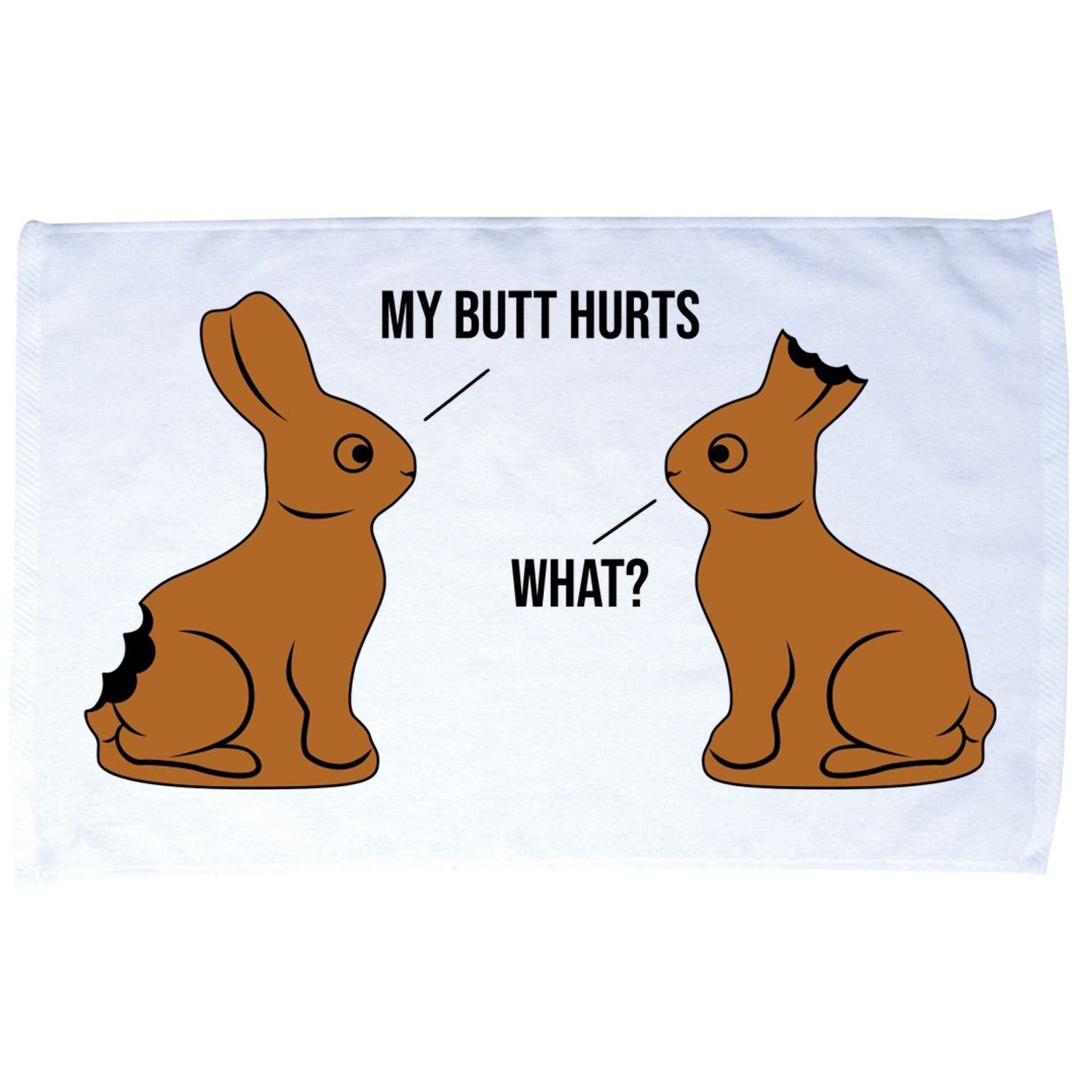 My Butt Hurts Chocolate Easter Bunny Funny Microfiber Hand Towel