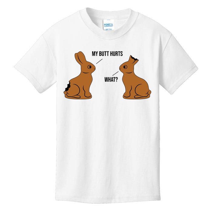 My Butt Hurts Chocolate Easter Bunny Funny Kids T-Shirt