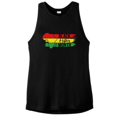 Map Black History Month Gift Ladies PosiCharge Tri-Blend Wicking Tank