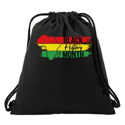 Map Black History Month Gift Drawstring Bag