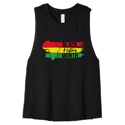 Map Black History Month Gift Women's Racerback Cropped Tank