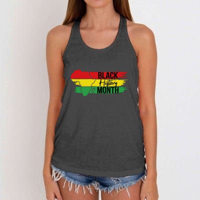 Map Black History Month Gift Women's Knotted Racerback Tank