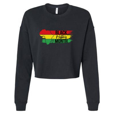 Map Black History Month Gift Cropped Pullover Crew