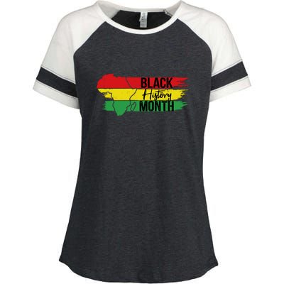 Map Black History Month Gift Enza Ladies Jersey Colorblock Tee