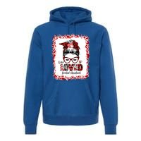 Messy Bun Hair One Loved Dental Assistant Valentine's Day Funny Gift Premium Hoodie