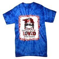 Messy Bun Hair One Loved Dental Assistant Valentine's Day Funny Gift Tie-Dye T-Shirt