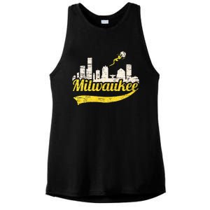 Milwaukee Baseball Home Run City Skyline Ladies PosiCharge Tri-Blend Wicking Tank