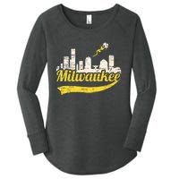 Milwaukee Baseball Home Run City Skyline Women's Perfect Tri Tunic Long Sleeve Shirt