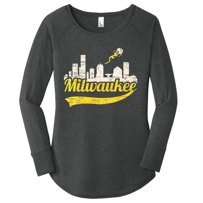 Milwaukee Baseball Home Run City Skyline Women's Perfect Tri Tunic Long Sleeve Shirt