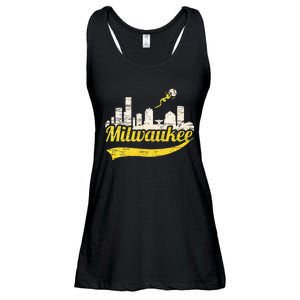 Milwaukee Baseball Home Run City Skyline Ladies Essential Flowy Tank